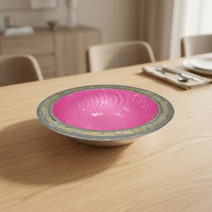 ชามอลูมิเนียมเคลือบด้านในด้วยสารเคลือบสี และประดับด้วยมุก - Product Image 1