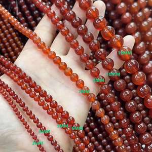 AA+ Beste Kwaliteit 3m 4mm 5mm 6mm 7mm 8mm 10mm 12mm 14mm 16mm 18mm 20mm Rode Chalcedoon Agaat Ronde Gladde Kralen Ca. 380mm/str - Product Image 4