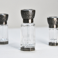 3ml 6ml 12ml Bouchon à vis luxueux en alliage de zinc Arabe Octogonal Tola Bouteilles d'huile essentielle en verre clair poli