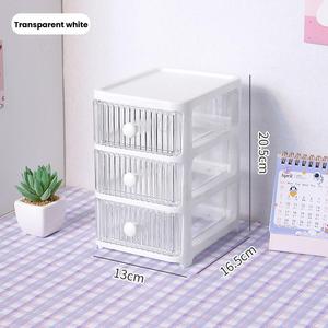 <span class=keywords><strong>Mini</strong></span> tiroirs de rangement de bureau à 3 couches pour bijoux, cosmétiques, organisateur d'armoire en <span class=keywords><strong>plastique</strong></span> pour le salon, la chambre à coucher - Product Image 2