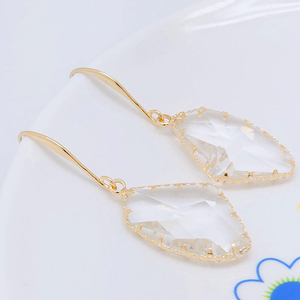 2019 vender geométrica cristal gota pendiente para las <span class=keywords><strong>mujeres</strong></span> elegante grande de piedras preciosas colgante anzuelo pendiente - Product Image 2