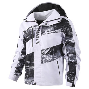 Evil Wolf <strong>Men's</strong> Windproof Waterproof Hooded Softshell Jacket Outdoor Hiking Mountaineering Camping Fishing Team Uniform - Product Image 5