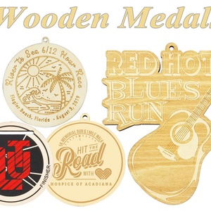 Medallas de Madera con Grabado Láser Personalizado de Fábrica Oneway, Portamedallas de Madera para Maratón - Product Image 4
