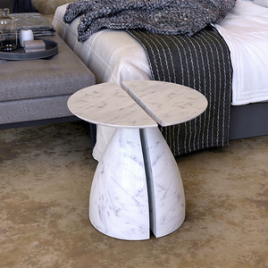 High-End Modern Minimalist End <b>Table</b> for Living Room <b>Office</b> Black White Marble Tall Design Furniture Malaysia Origin Model - Product Image 1