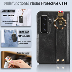 Casing kulit PU + TPU tahan guncangan, casing kulit PU + TPU tahan guncangan tekstur kuda gila untuk Microsoft Surface Duo <span class=keywords><strong>2</strong></span> - Product Image 6