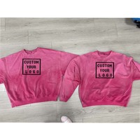Sweat-shirt ras du cou vintage délavé à l'acide avec logo personnalisé, coupe oversize à épaules tombantes, style streetwear, vente en gros