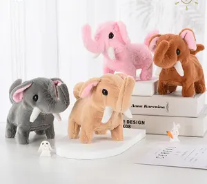 Vente en gros Peluche d'éléphant électrique souple et drôle unisexe pour enfants avec rembourrage en coton PP