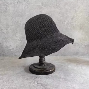 Chapeau cloche en papier raphia fin pour femmes, fait à la main au crochet, pliable, à large bord, chapeau floppy <span class=keywords><strong>capeline</strong></span> - Product Image 4