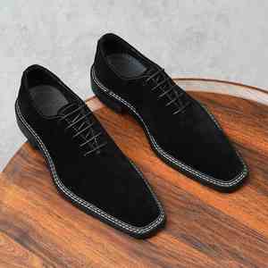 Zapatos de Negocios para Hombre ASTON M.JAZZ, de Cuero Vacuno Liso, con Cordones, Punta Cuadrada, Entresuela de Piel de Cerdo, Cuero Genuino, Casuales, para Otoño - Product Image 3