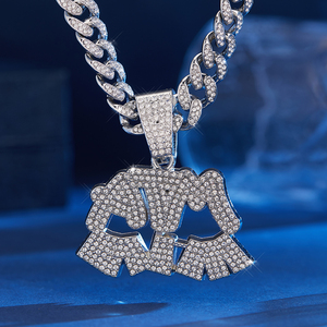 Chaîne de pendentif créative en faux diamant brillant ATM-accro à l'argent plaqué or 18 carats charme glacé bijoux Hip Hop pour hommes femmes - Product Image 2