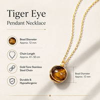Collier pendentif en œil de tigre naturel enroulé sur fil, bijoux en acier inoxydable pour usage quotidien, cadeau