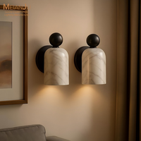Applique murale LED moderne minimaliste en cuivre et albâtre naturel, lampe de chevet pour chambre d'hôtel, salon, couloir, décoration