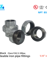 FM UL Meilleure vente Raccord de tuyauterie en fonte malléable galvanisé 3/4 pouce, Raccord hexagonal réducteur, Manchon, Coude, Croix, Bouchon pour eau et gaz