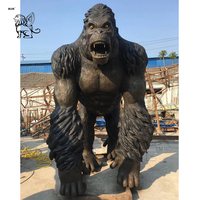 Escultura de Gorila en Movimiento de Arte Moderno, Estatua Grande de Fibra de Vidrio con Sonido