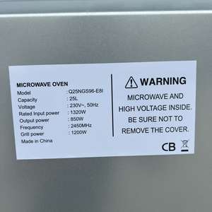 מובנה במיקרוגל עם תנור קיבולת גדולה 25l שחור 850w 220 50hz צלחת אחת גריל אחד עם מסך מגע - Product Image 5