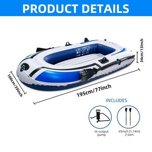 Bote Inflable de PVC en Oferta, Bote de Pesca de Alta Flotabilidad con 2 Asientos, Bote Inflable Portátil para Pesca y Deportes Acuáticos - Product Image 3