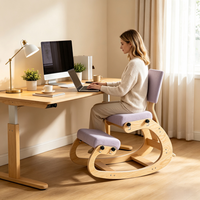 Chaise ergonomique à bascule et à genouillères, structure en contreplaqué avec coussins réglables, siège de bureau et d'étude correcteur de posture pour la maison/le bureau