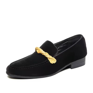 Zapatos de Vestir de Cuero para Hombre, Estilo Británico, Punta Puntiaguda, Transpirables, Sin Cordones, Hechos a Mano, Casuales, Ligeros para Otoño - Product Image 1