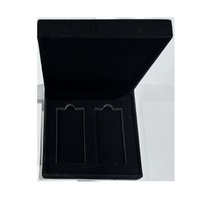Grande boîte carrée de dalles de pièces de monnaie de velours de 19*19cm Flocking Medallions Badge Box