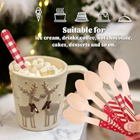 Nouveauté de Noël : Ensemble moderne de mini-cuillères, couteaux et fourchettes jetables en bois 100 % compostables pour les fêtes