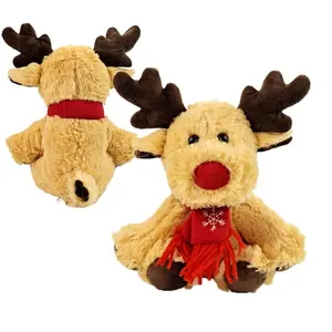 Christmas stuffed moose decoration plush christmas deer toy gift xmas plush elk toy deer christmas plush for boy girls