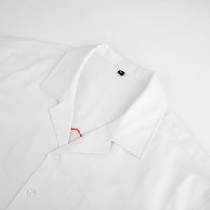 Camisa de trabajo de sarga de algodón abotonada con cuello cubano de algodón de primera calidad personalizada para hombres - Product Image 2