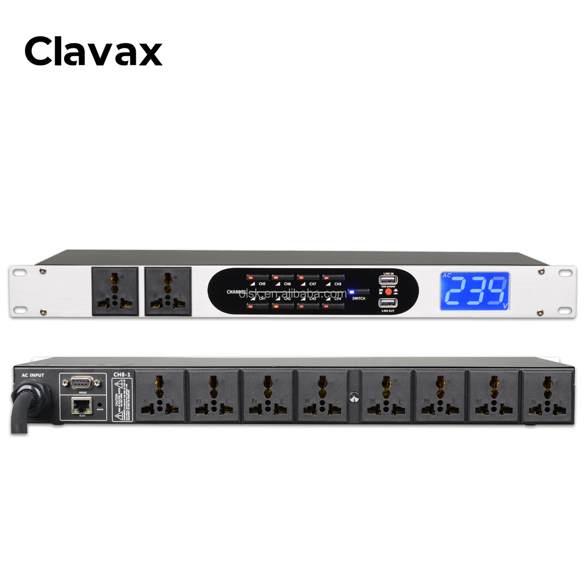 Clavax CLPS-DV802 профессиональный аудио видео и контроллер освещения 8 + 2 розетки блок питания RS232 RJ45 USB аудио источник питания
