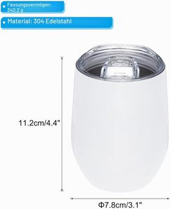 Vaso Térmico de Acero Inoxidable Blanco para Sublimación de 12oz con Tapa y Diseño de Hojas, Aislamiento Térmico de 6-12 Horas para Café - Product Image 2