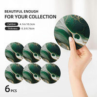 Dessous de verre en céramique Boisson absorbante en liège Joli design Ensemble de sous-verres personnalisés Ensemble de supports Sous-verres en céramique vierges