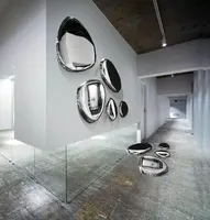 Offre Spéciale grande taille effet miroir hall décoration métal sculpture art inoxydable pour mur
