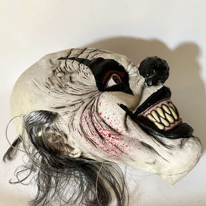หน้ากากตัวตลกปีศาจทำจากยางลาเท็กซ์เหมือนจริง พร้อมวิกผม หน้ากากซอมบี้ยิ้มเต็มหน้า อุปกรณ์แต่งกายสำหรับคอสเพลย์ฮาโลวีน - Product Image 6