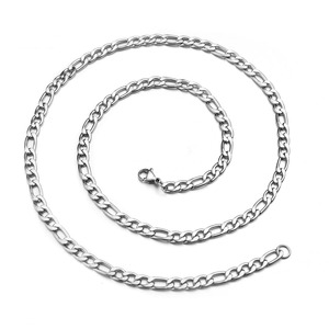 Collar de Cadena Figaro de Acero Inoxidable con Diseño Geométrico en Relación 3:1 para Uso Diario y Accesorio para Fiestas - Product Image 2