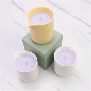 Vela de masaje corporal de cerámica de alta calidad al por mayor, vela de masaje con tarros de aceite esencial, boquilla y tapa - Product Image 4