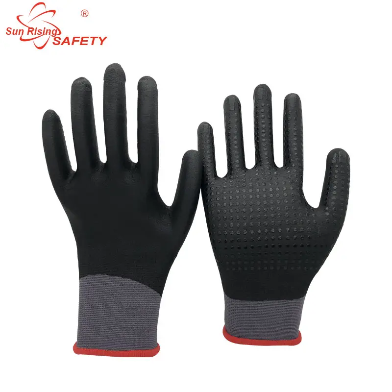 SRSAFETY 4121X Nitrile Dots 15 Gauge Nitrile Gloves Garden Custom Gloves Products Safety Gloves for Work