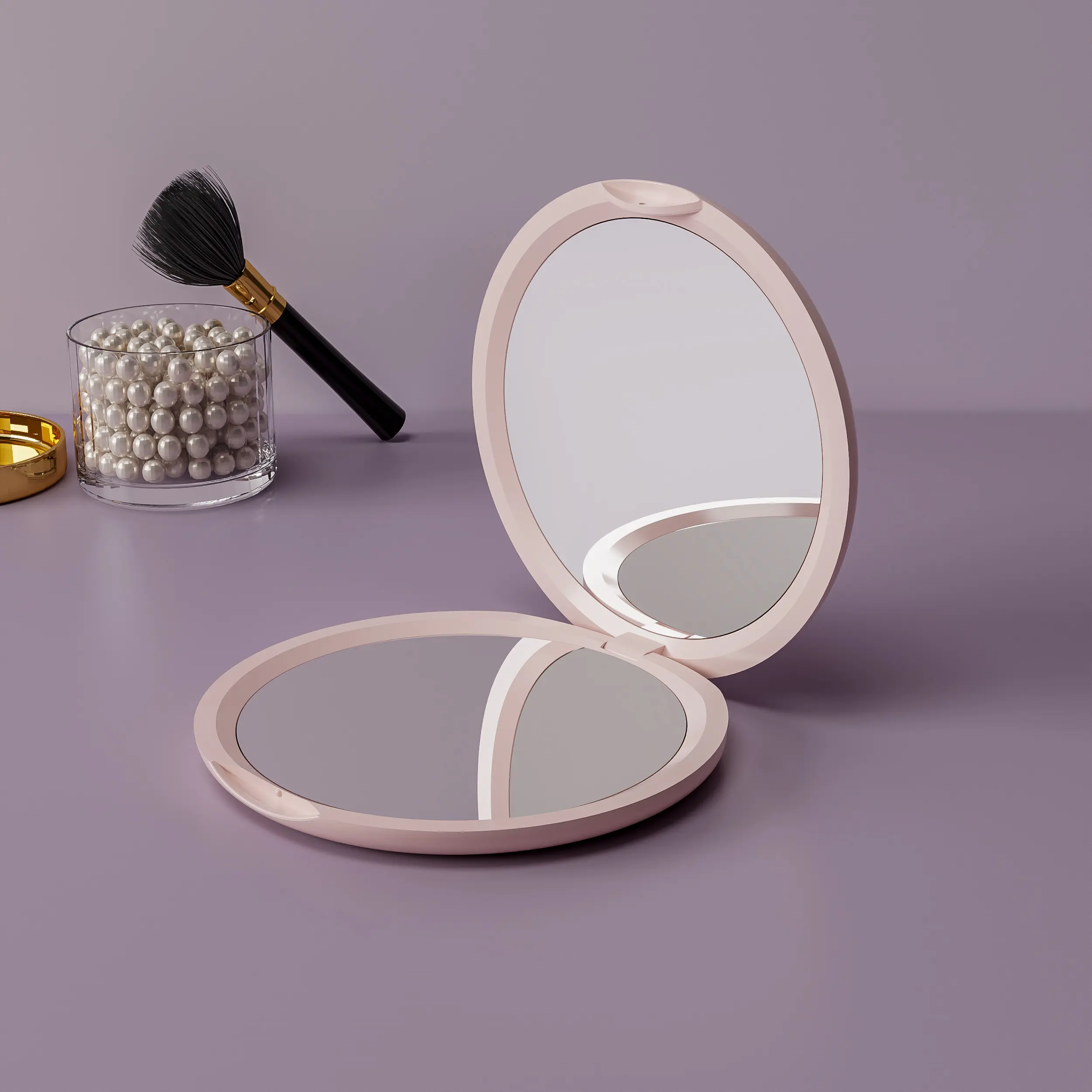 Espelho de mão para maquiagem, pequeno, compacto, portátil, com logotipo personalizado, para viagens, maquiagem, espelho de mão