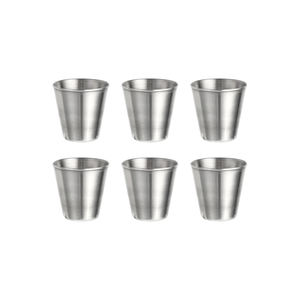 Juego de 4 Vasos de Chupito de Acero Inoxidable de 30 ml con Estuche de Cuero Negro para Transporte, Venta al por Mayor - Product Image 1