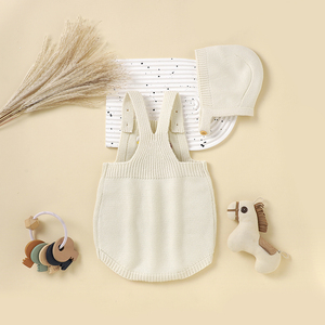 Grazioso Completo in Maglia per Neonati, Set 2 Pezzi con Tutina Ricamata a Funghi e Cappellino, Outfit Primaverile per Fotografia Neonatale - Product Image 5