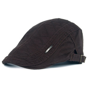 2025 Heren Baretten Mode Baret Katoen Effen Kleur Casual Beanie Retro Literaire Voorwaartse Pet Driver Driver Vrouwen Hoed - Product Image 5