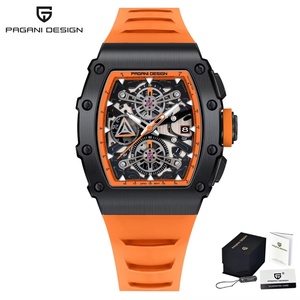 Montres à quartz pour homme PAGANI DESIGN PD-YS011, cadran squelette, étanches 100 m, sport, rectangulaires, verre saphir, pour homme - Product Image 1