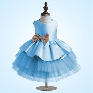 Vestido de Niña 2023 <span class=keywords><strong>Pop</strong></span> Cake, Vestido de Niña con Lazo Bonito y Esponjoso, Adornado con Lentejuelas - Product Image 1