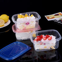 709ml 483ml Wegwerp Plastic Magnetronbestendige Verdikte Voedselveilige Moderne Afhaallocatie Verpakking Lunchbox Lasagne Taart Fruit