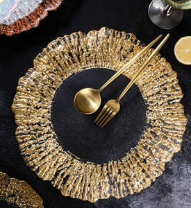 Platos de cristal <span class=keywords><strong>Reff</strong></span> para decoración de boda, plato de cena de lujo, venta al por mayor - Product Image 5