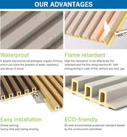 Panneaux acoustiques en WPC durables, aspect bois naturel, absorption acoustique, décoration murale pour restaurant, café, studio, théâtre