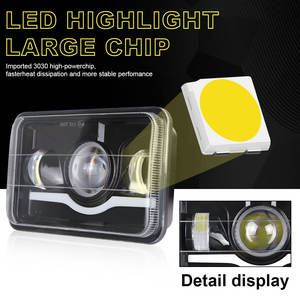 Phares carrés LED étanches 4x6 pouces 12V 45W à forte luminosité (10000 lumens) avec garantie de 2 ans pour voitures, jeps et camions universels – Vente Flash - Product Image 5