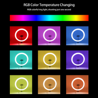 Support de téléphone à Led Rgb, 12 pouces, télécommande, 96w, miroir, maquillage, éclairage annulaire Rgb