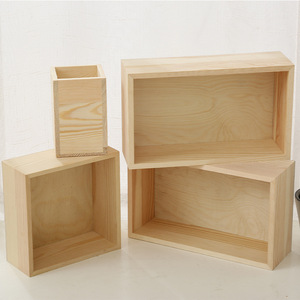Open Top Wooden Storage <b>Box</b> Pine Wood Rectangular <b>Box</b> For Jewelry Organizers - Product Image 3