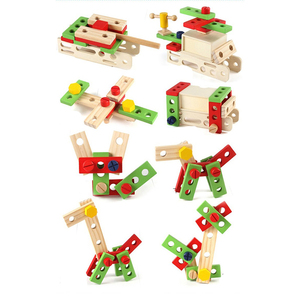 Tuercas y pernos de madera de construcción de juguete juego de juguete de madera <span class=keywords><strong>caja</strong></span> de <span class=keywords><strong>herramientas</strong></span> para los niños - Product Image 4