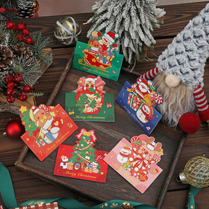 Set di Biglietti d'<span class=keywords><strong>Auguri</strong></span> Natalizi 3D con Design di Babbo Natale e Pupazzo di Neve per <span class=keywords><strong>Auguri</strong></span> Festivi e Decorazioni per Feste - Product Image 4