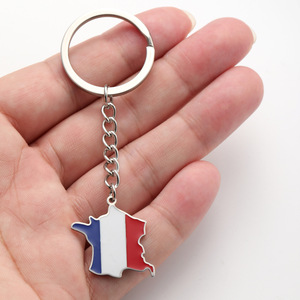 Fabricant de porte-clés en acier inoxydable émaillé avec drapeau de la République française porte-clés en plaqué or 18 carats avec breloque <span class=keywords><strong>carte</strong></span> de la <span class=keywords><strong>France</strong></span> porte-clés - Product Image 2