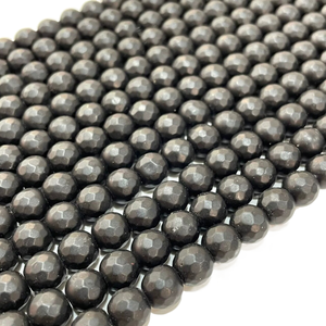 Wholesale Loose <strong>Beads</strong> 6/8/10mm Natural Stone Faceted Matt Black <strong>Agates</strong> for Jewelry Making - Product Image 2
